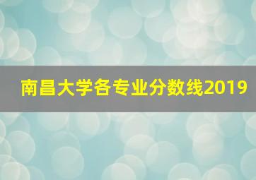 南昌大学各专业分数线2019