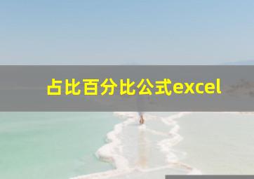 占比百分比公式excel