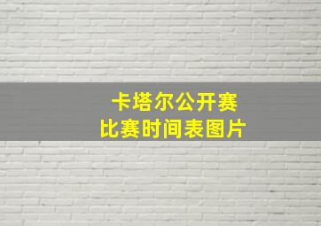 卡塔尔公开赛比赛时间表图片