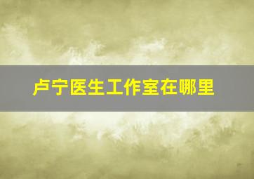 卢宁医生工作室在哪里