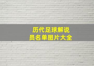 历代足球解说员名单图片大全