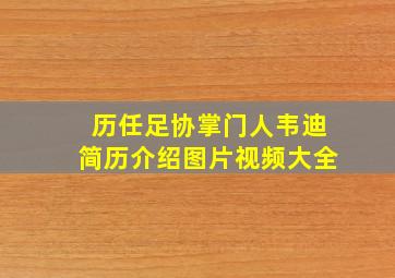 历任足协掌门人韦迪简历介绍图片视频大全