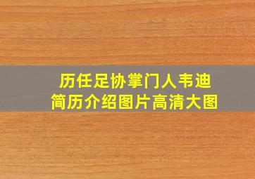 历任足协掌门人韦迪简历介绍图片高清大图