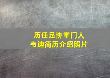 历任足协掌门人韦迪简历介绍照片