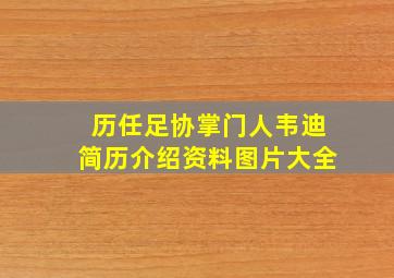 历任足协掌门人韦迪简历介绍资料图片大全