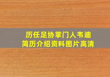 历任足协掌门人韦迪简历介绍资料图片高清