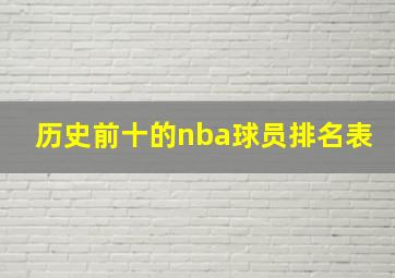 历史前十的nba球员排名表