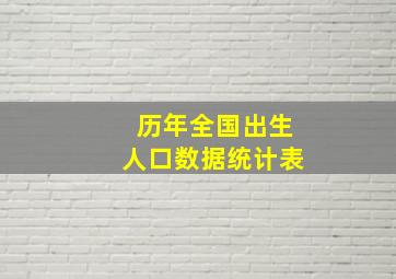 历年全国出生人口数据统计表