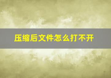 压缩后文件怎么打不开