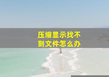 压缩显示找不到文件怎么办