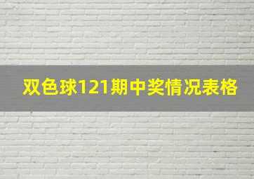 双色球121期中奖情况表格