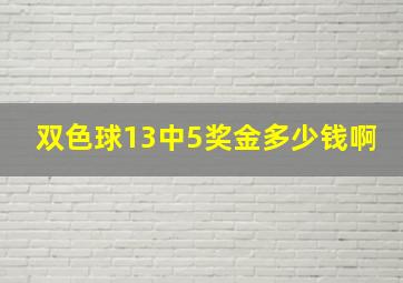 双色球13中5奖金多少钱啊