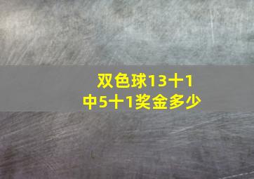 双色球13十1中5十1奖金多少