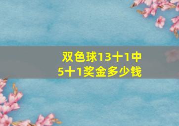 双色球13十1中5十1奖金多少钱