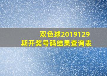 双色球2019129期开奖号码结果查询表