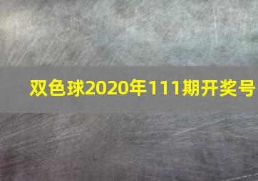 双色球2020年111期开奖号