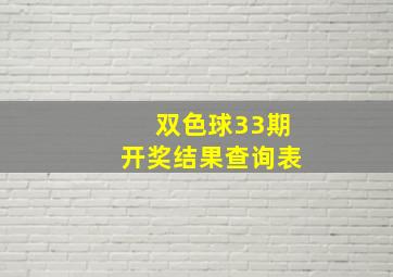 双色球33期开奖结果查询表