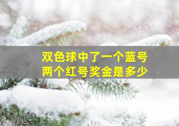 双色球中了一个蓝号两个红号奖金是多少