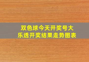 双色球今天开奖号大乐透开奖结果走势图表