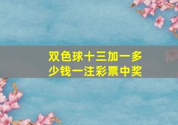 双色球十三加一多少钱一注彩票中奖