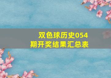 双色球历史054期开奖结果汇总表