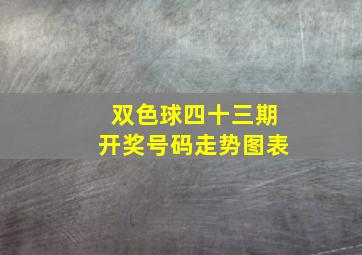 双色球四十三期开奖号码走势图表