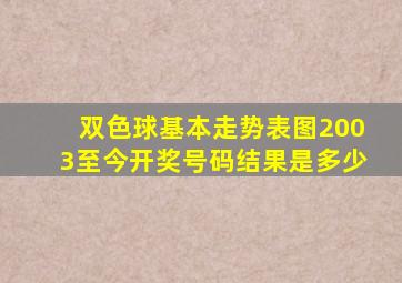 双色球基本走势表图2003至今开奖号码结果是多少