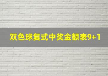 双色球复式中奖金额表9+1