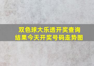 双色球大乐透开奖查询结果今天开奖号码走势图