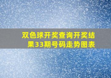 双色球开奖查询开奖结果33期号码走势图表