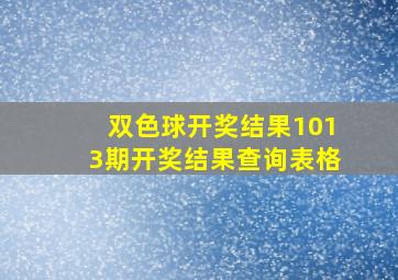 双色球开奖结果1013期开奖结果查询表格