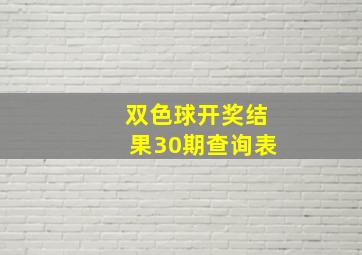 双色球开奖结果30期查询表