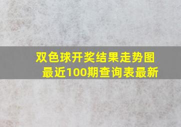 双色球开奖结果走势图最近100期查询表最新