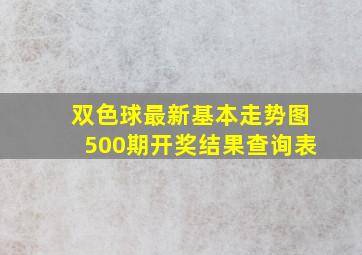 双色球最新基本走势图500期开奖结果查询表