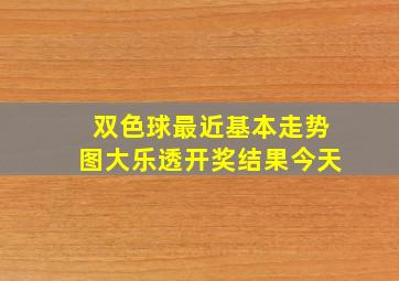 双色球最近基本走势图大乐透开奖结果今天