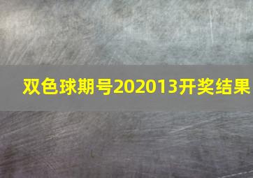 双色球期号202013开奖结果