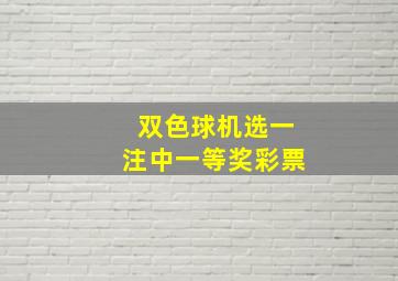 双色球机选一注中一等奖彩票