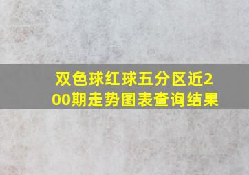 双色球红球五分区近200期走势图表查询结果