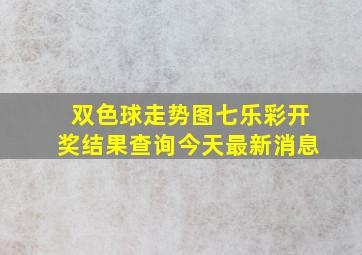 双色球走势图七乐彩开奖结果查询今天最新消息