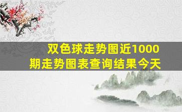 双色球走势图近1000期走势图表查询结果今天