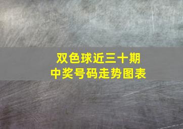 双色球近三十期中奖号码走势图表