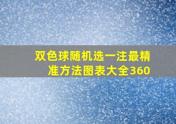 双色球随机选一注最精准方法图表大全360