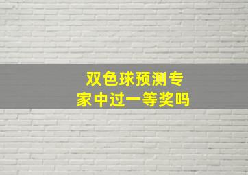 双色球预测专家中过一等奖吗