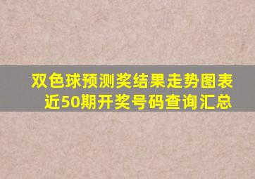 双色球预测奖结果走势图表近50期开奖号码查询汇总