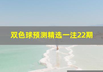 双色球预测精选一注22期