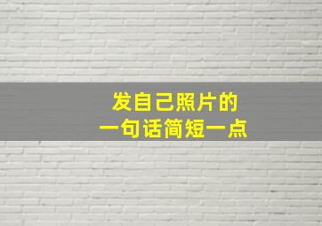 发自己照片的一句话简短一点