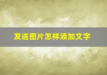 发送图片怎样添加文字