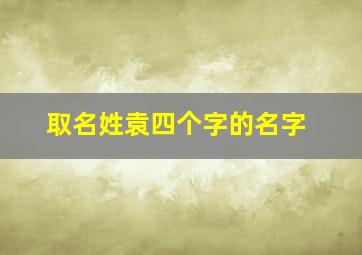 取名姓袁四个字的名字