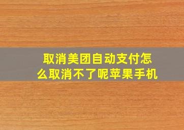 取消美团自动支付怎么取消不了呢苹果手机