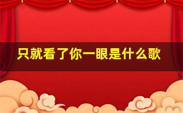 只就看了你一眼是什么歌